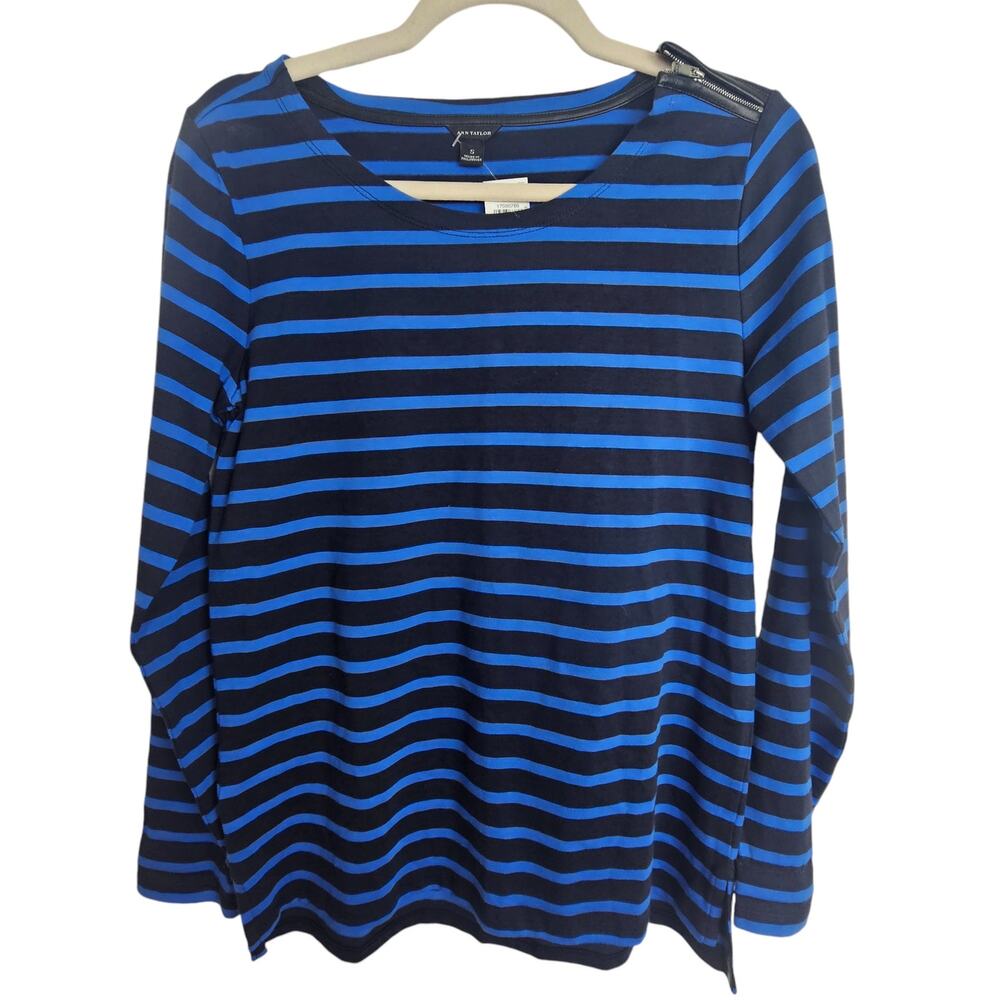 Ann Taylor Womens Striped Top Sz S Preppy Career Corp Office Siren Work Classic